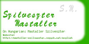 szilveszter mastaller business card